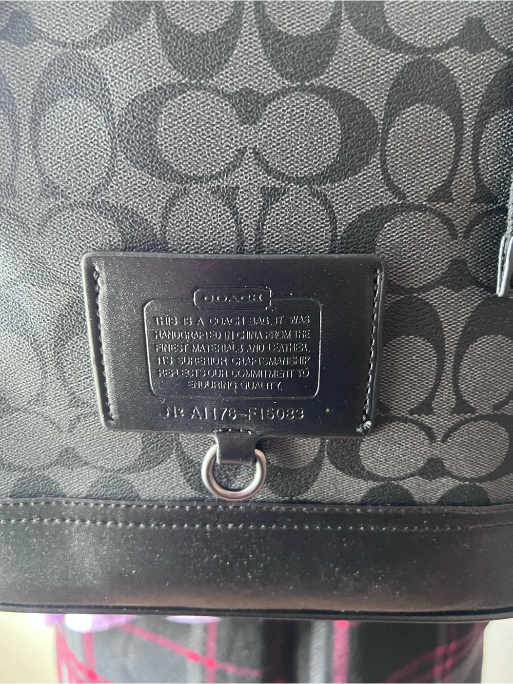 Coach Men’s Black Signature Canvas Backpack with Leather